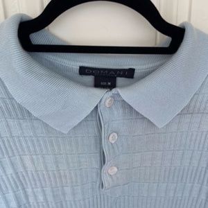 DOMANI Platinum Knitted Polo, Sz M